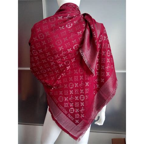 louis vuitton red scarf monogram|ebay louis vuitton monogram scarf.